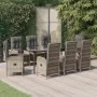 Set comedor jardín 9 pzas y cojines ratán sintético negro gris | Foro24.es | Tu tienda online para hogar, jardín y más Foro24.es