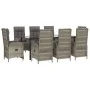 Set comedor jardín 9 pzas y cojines ratán sintético negro gris | Foro24.es | Tu tienda online para hogar, jardín y más Foro24.es