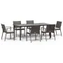 Juego comedor jardín 7 piezas y cojines ratán sintético y acero von , Gartensets - Ref: Foro24-3186997, Preis: 619,63 €, Raba...