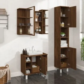Set de muebles de baño 3 pzas madera contrachapada roble marrón by , Bathroom furniture - Ref: Foro24-3187608, Price: 189,63 ...