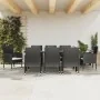 Juego de comedor de jardín 9 pzas ratán sintético y acero negro | Foro24.es | Tu tienda online para hogar, jardín y más Foro24.es
