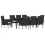 Juego de comedor de jardín 9 pzas ratán sintético y acero negro | Foro24.es | Tu tienda online para hogar, jardín y más Foro24.es