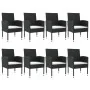 Juego de comedor de jardín 9 pzas ratán sintético y acero negro | Foro24.es | Tu tienda online para hogar, jardín y más Foro24.es