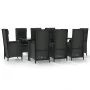 Set de comedor de jardín 9 pzas y cojines ratán sintético negro von , Gartensets - Ref: Foro24-3185194, Preis: 1,00 €, Rabatt...