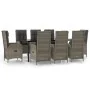 Set comedor jardín 9 pzas y cojines ratán sintético negro gris von , Gartensets - Ref: Foro24-3185204, Preis: 1,00 €, Rabatt:...