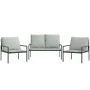 Juego muebles de jardín 3 pzas y cojines acero gris antracita | Foro24.es | Tu tienda online para hogar, jardín y más Foro24.es
