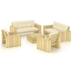 Set muebles de jardín y cojines 5 pzas madera pino impregnada von , Gartensets - Ref: Foro24-3065788, Preis: 1,00 €, Rabatt: ...