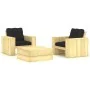 Set muebles de jardín y cojines 3 pzas madera pino impregnada by , Garden sets - Ref: Foro24-3065811, Price: 447,94 €, Discou...