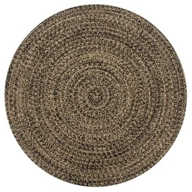 Alfombra de yute tejida a mano negro y natural 90 cm de , Alfombras - Ref: Foro24-133725, Precio: 29,43 €, Descuento: -5%%