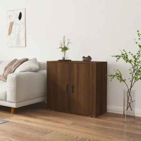 Aparador de madera contrachapada marrón roble 80x33x70 cm de , Aparadores - Ref: Foro24-816567, Precio: 87,16 €, Descuento: -5%%