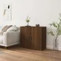 Aparador de madera contrachapada marrón roble 80x33x70 cm de , Aparadores - Ref: Foro24-816567, Precio: 87,16 €, Descuento: -5%%