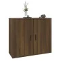 Aparador de madera contrachapada marrón roble 80x33x70 cm de , Aparadores - Ref: Foro24-816567, Precio: 87,16 €, Descuento: -5%%