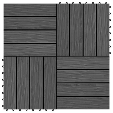 Baldosas porche relieve profundo WPC 30x30 cm 1 m² negro 11 uds | Foro24.es | Tu tienda online para hogar, jardín y más Foro24.es
