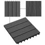 Baldosas porche relieve profundo WPC 30x30 cm 1 m² negro 11 uds | Foro24.es | Tu tienda online para hogar, jardín y más Foro24.es