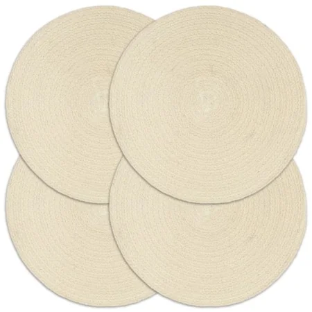 Manteles individuales redondos 4 uds algodón natural liso 38 cm | Foro24.es | Tu tienda online para hogar, jardín y más Foro24.es