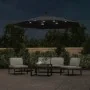 Sombrilla voladiza con luces LED y poste de acero negra 300 cm by , Umbrellas - Ref: Foro24-47136, Price: 132,08 €, Discount:...