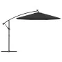 Sombrilla voladiza con luces LED y poste de acero negra 300 cm by , Umbrellas - Ref: Foro24-47136, Price: 132,08 €, Discount:...