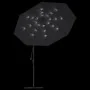 Sombrilla voladiza con luces LED y poste de acero negra 300 cm by , Umbrellas - Ref: Foro24-47136, Price: 132,08 €, Discount:...
