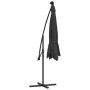 Sombrilla voladiza con luces LED y poste de acero negra 300 cm by , Umbrellas - Ref: Foro24-47136, Price: 132,08 €, Discount:...