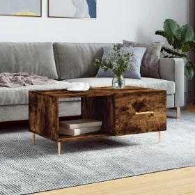 Mesa de centro madera contrachapada roble ahumado 90x50x40 cm de , Mesas de centro - Ref: Foro24-829201, Precio: 44,58 €, Des...