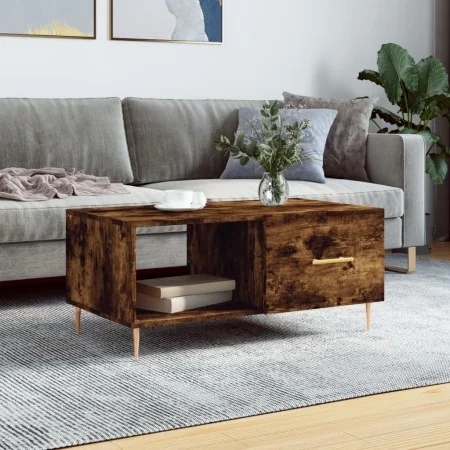 Mesa de centro madera contrachapada roble ahumado 90x50x40 cm by , Coffee table - Ref: Foro24-829201, Price: 44,58 €, Discoun...