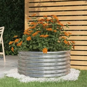 Jardinera de acero recubrimiento en polvo 80x80x36 cm plateado von , Töpfe und Pflanzgefäße - Ref: Foro24-318857, Preis: 39,2...