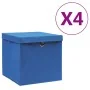 Cajas de almacenaje con tapas 4 uds azul 28x28x28 cm by , Storage baskets - Ref: Foro24-325196, Price: 28,06 €, Discount: -5%%