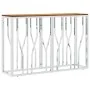 Mesa consola acero inoxidable y madera maciza acacia plateada | Foro24.es | Tu tienda online para hogar, jardín y más Foro24.es