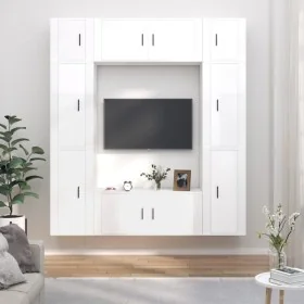 Set de muebles de TV 8 pzas madera contrachapada