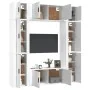 Set de muebles de TV 8 pzas madera contrachapada blanco brillo by , TV Furniture - Ref: Foro24-3188640, Price: 440,83 €, Disc...