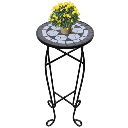 Mesa auxiliar para plantas mosaico negro y blanco by , Pot stands - Ref: Foro24-41129, Price: 36,84 €, Discount: -5%%