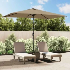 Sombrilla de jardín con palo de metal taupe