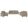 Juego de sofás con cojines 3 piezas tela microfibra gris taupe by , Sofas - Ref: Foro24-3202302, Price: 823,05 €, Discount: -5%%