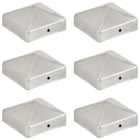 Tapas para postes de valla 6 uds metal galvanizado 71x71mm de , Accesorios para rejas y vallas - Ref: Foro24-145489, Precio: ...