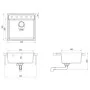 Fregadero de cocina con rebosadero granito blanco by , Sinks - Ref: Foro24-147064, Price: 177,41 €, Discount: -5%%