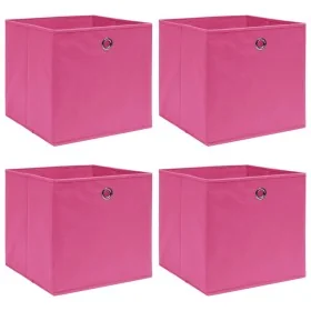 Cajas de almacenaje 4 uds tela rosa 32x32x32 cm by , Storage baskets - Ref: Foro24-288345, Price: 24,67 €, Discount: -5%%