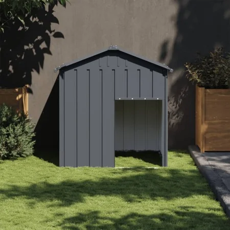 Caseta perros con tejado acero galvanizado gris 117x103x123cm by , Dog kennels - Ref: Foro24-172349, Price: 127,61 €, Discoun...