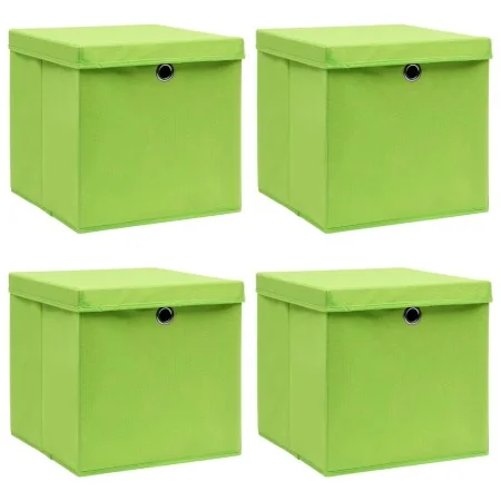 Cajas de almacenaje con tapas 4 uds tela verde 32x32x32 cm by , Storage baskets - Ref: Foro24-288370, Price: 30,65 €, Discoun...