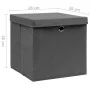 Cajas de almacenaje con tapas 10 uds gris 28x28x28 cm by , Storage baskets - Ref: Foro24-325194, Price: 57,68 €, Discount: -5%%
