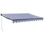 Toldo retráctil aluminio y tela azul y blanco 3,5x2,5 m | Foro24.es | Tu tienda online para hogar, jardín y más Foro24.es