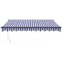 Toldo retráctil aluminio y tela azul y blanco 3,5x2,5 m | Foro24.es | Tu tienda online para hogar, jardín y más Foro24.es