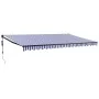 Toldo retráctil automático azul y blanco 5x3 m | Foro24.es | Tu tienda online para hogar, jardín y más Foro24.es