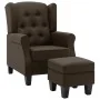 Sillón con reposapiés de tela marrón | Foro24.es | Tu tienda online para hogar, jardín y más Foro24.es