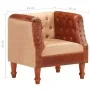Sillón de cuero auténtico y madera maciza de mango marrón | Foro24.es | Tu tienda online para hogar, jardín y más Foro24.es