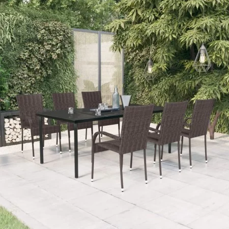 Juego de comedor para jardín 7 piezas marrón y negro von , Gartensets - Ref: Foro24-3099387, Preis: 493,32 €, Rabatt: -5%%