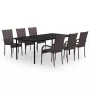 Juego de comedor para jardín 7 piezas marrón y negro von , Gartensets - Ref: Foro24-3099387, Preis: 493,32 €, Rabatt: -5%%