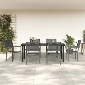 Juego de comedor para jardín 7 piezas acero y textilene negro de , Conjuntos de jardín - Ref: Foro24-3200732, Precio: 458,84 ...
