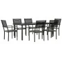 Juego de comedor para jardín 7 piezas acero y textilene negro by , Garden sets - Ref: Foro24-3200732, Price: 458,84 €, Discou...