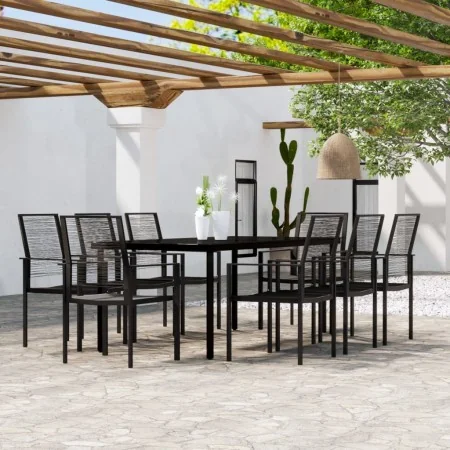 Juego de comedor de jardín 9 piezas negro by , Garden sets - Ref: Foro24-3099202, Price: 564,19 €, Discount: -5%%