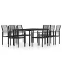 Juego de comedor de jardín 9 piezas negro by , Garden sets - Ref: Foro24-3099202, Price: 564,19 €, Discount: -5%%